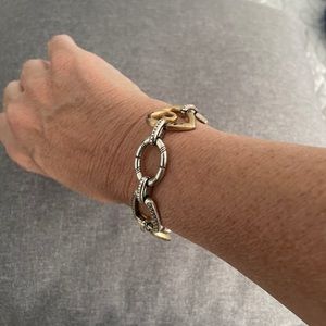 Brighton two-tone silver/gold heart bracelet